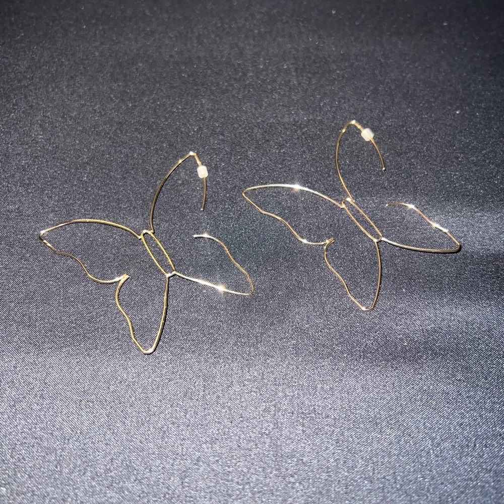 Elegant Gold Butterfly Earrings